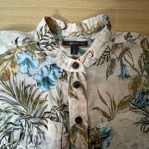 Banana Republic tropical print flamingo sleeveless blouse‎ 🦩Medium